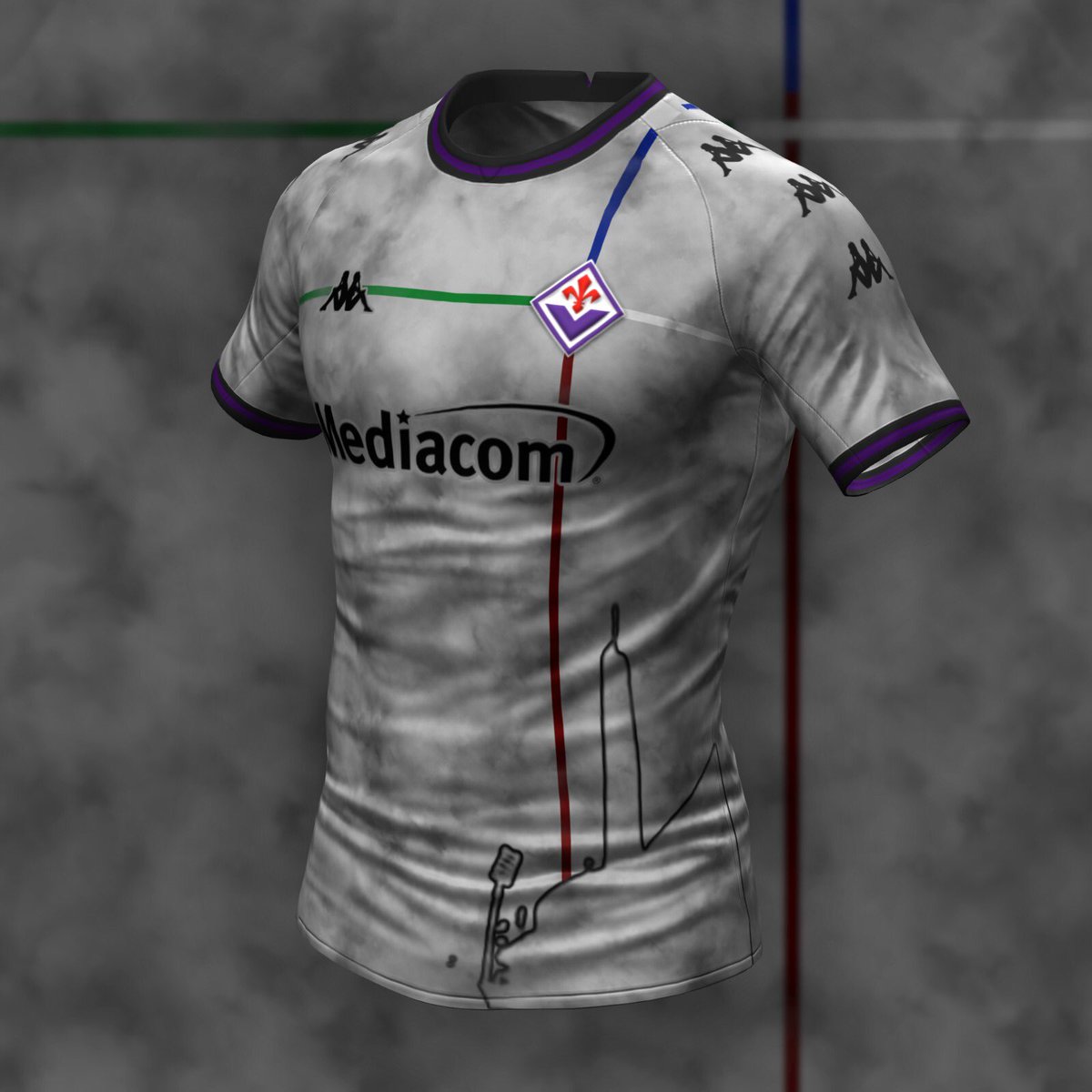 MB21Design's tweet photo. This was the project I made for @ACFFiorentinaEN .
Wasn’t one of the chosen ones but what are your thoughts?

🎨The 4 colors of the city end at the crest
☑️The grey tries to imitate the art of Firenze and the sculpture of David.

#Fiorentina fans cosa ne pensi?
📸@fifakitcreator https://t.co/wUqTtXdLI2