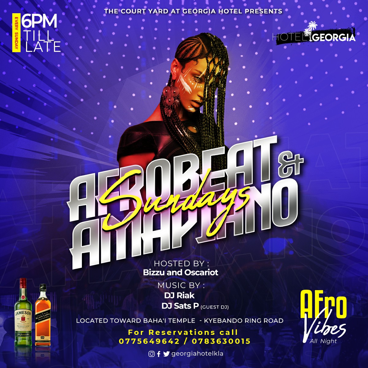 DJAY_OSCAR's tweet photo. If you Love Afrobeats and Amapiano then u can't miss out🔥🔥 on Afrobeat🎼 and Amapiano🎹 Sundays Hosted by @bizzu_phiona and I myself @DJAY_OSCAR every Sunday..via The Court Yard at @GeorgiaHotelkla https://t.co/vXO6g5iaLB
