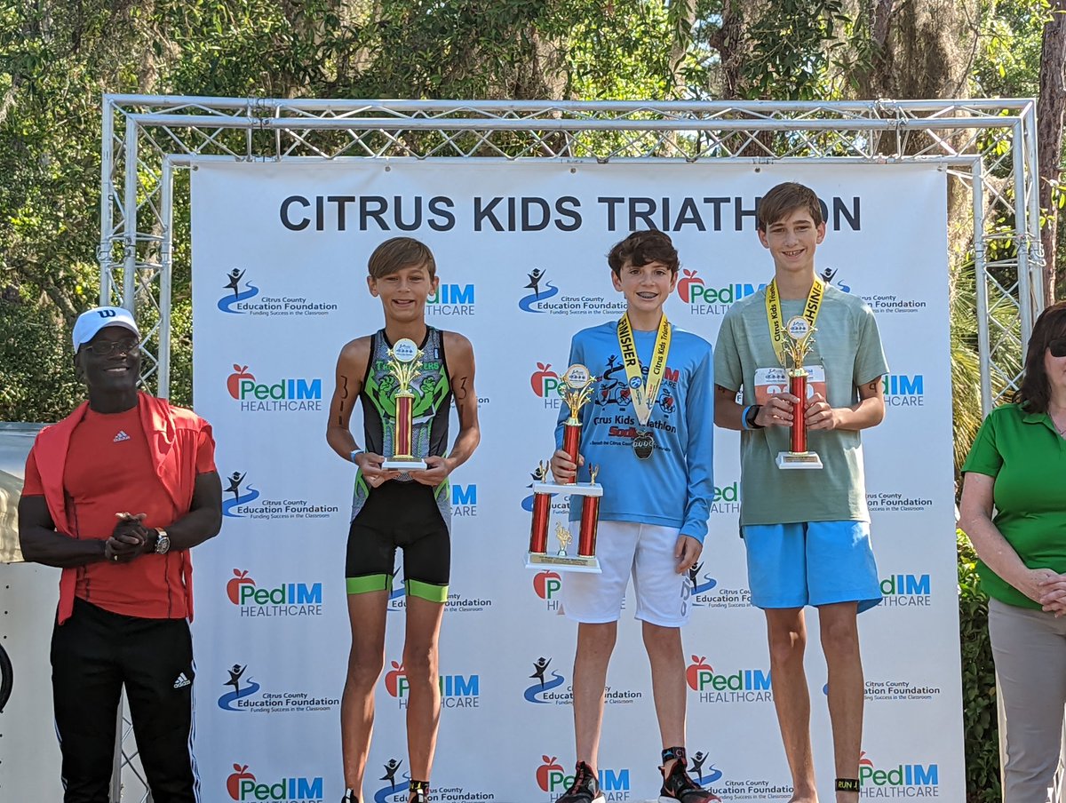 Proud dad moment! 1st in his age group for his triathlon!