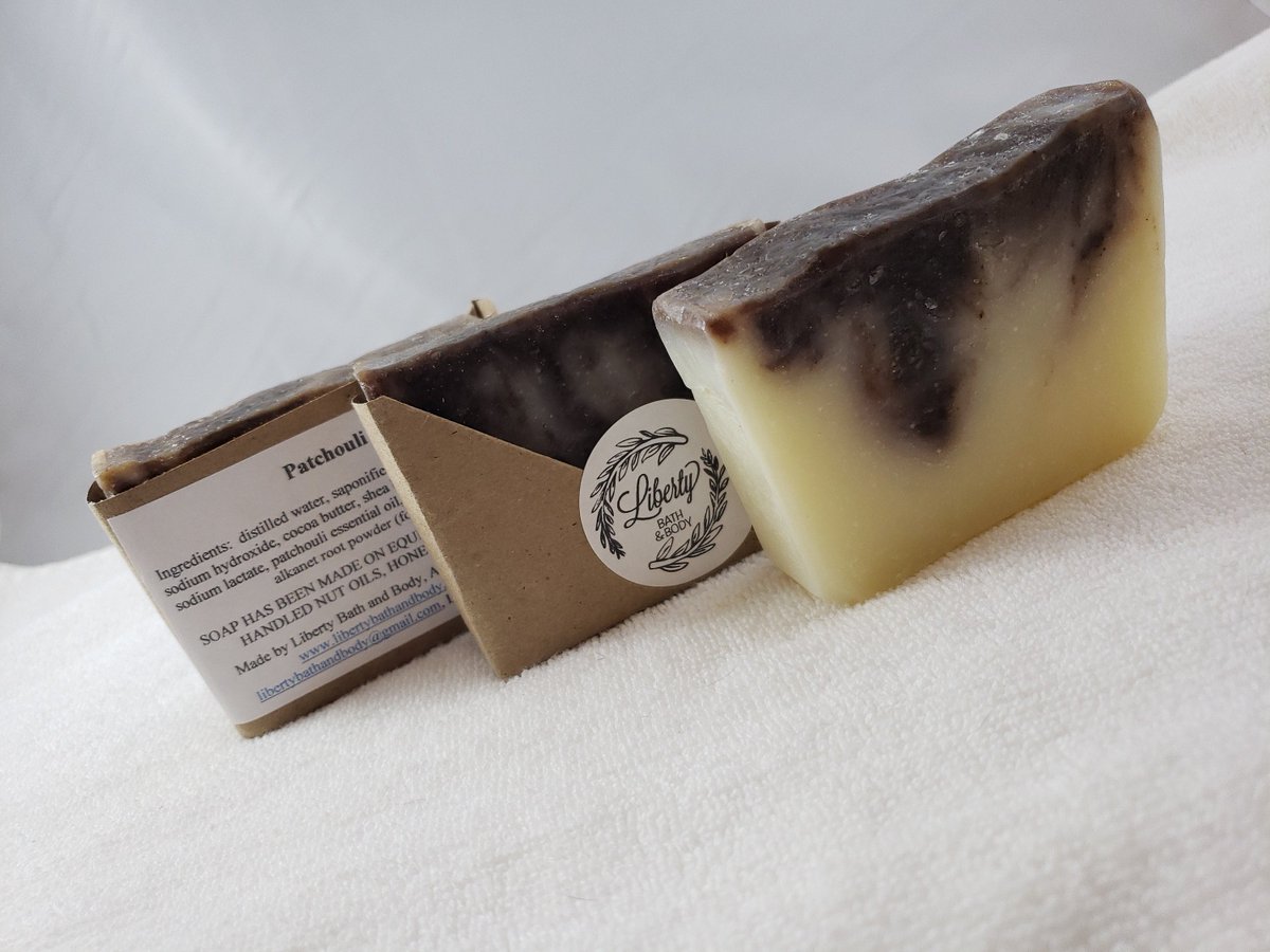 libertysoap's tweet photo. Patchouli Soap, 70s Soap, Hippie Soap, Cold Processed Soap, Large Bar Body Soap, All Natural Cleanser, Essential Oil Body Product Vegan Soap https://t.co/BgEvsWF2jZ #skincare #facialcare #LibertyBathAndBody ##Handwashing #Etsy #Mensgrooming #PatchouliSoap https://t.co/lyHHgVDT9q