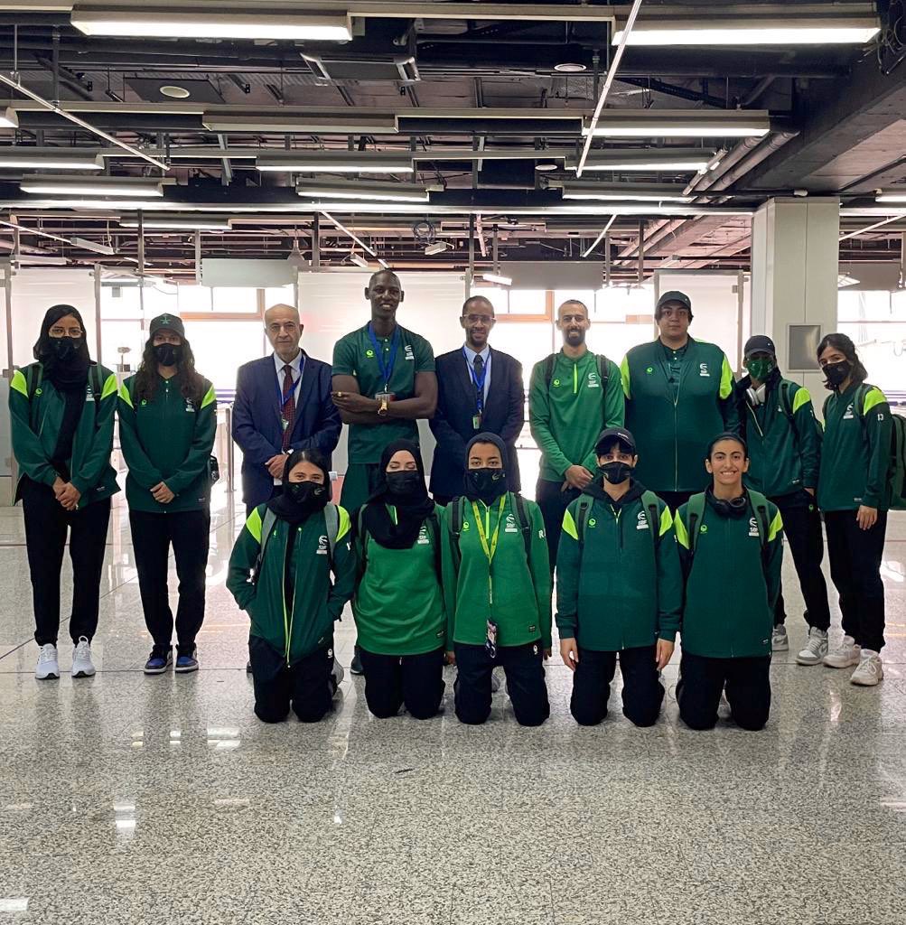 WSBL5's tweet photo. وصول المنتخب السعودي لكرة السلة 3x3 للسيدات الى البوسنة. لدخول المعسكر الخارجي استعدادا لدورة الألعاب الخليجية في الكويت https://t.co/Sh00QGxFge