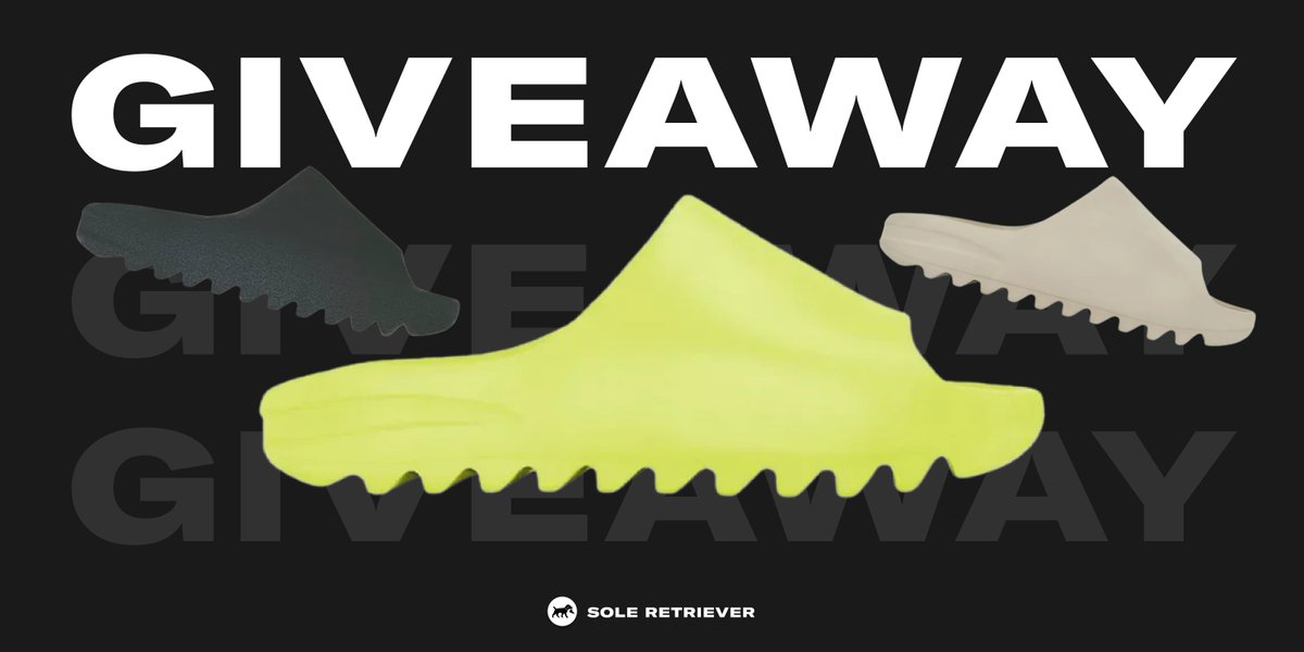 Sole Retriever (@soleretriever) on Twitter photo SURPRISE! 🎉🎉🎉
We're giving away 3 FREE pairs of Yeezy Slides! 🥳
📝 To Enter:
👟 Glow Green
1️⃣ Retweet & Like
2️⃣ Tag a friend
3️⃣ Must be following <a href="/SoleRetriever/">Sole Retriever</a>
👟 Onyx & Pure
1️⃣ Must be an active subscriber on the Sole Retriever app. Check app & email for entry info! SURPRISE! 🎉🎉🎉
We're giving away 3 FREE pairs of Yeezy Slides! 🥳
📝 To Enter:
👟 Glow Green
1️⃣ Retweet & Like
2️⃣ Tag a friend
3️⃣ Must be following <a href="/SoleRetriever/">Sole Retriever</a>
👟 Onyx & Pure
1️⃣ Must be an active subscriber on the Sole Retriever app. Check app & email for entry info!