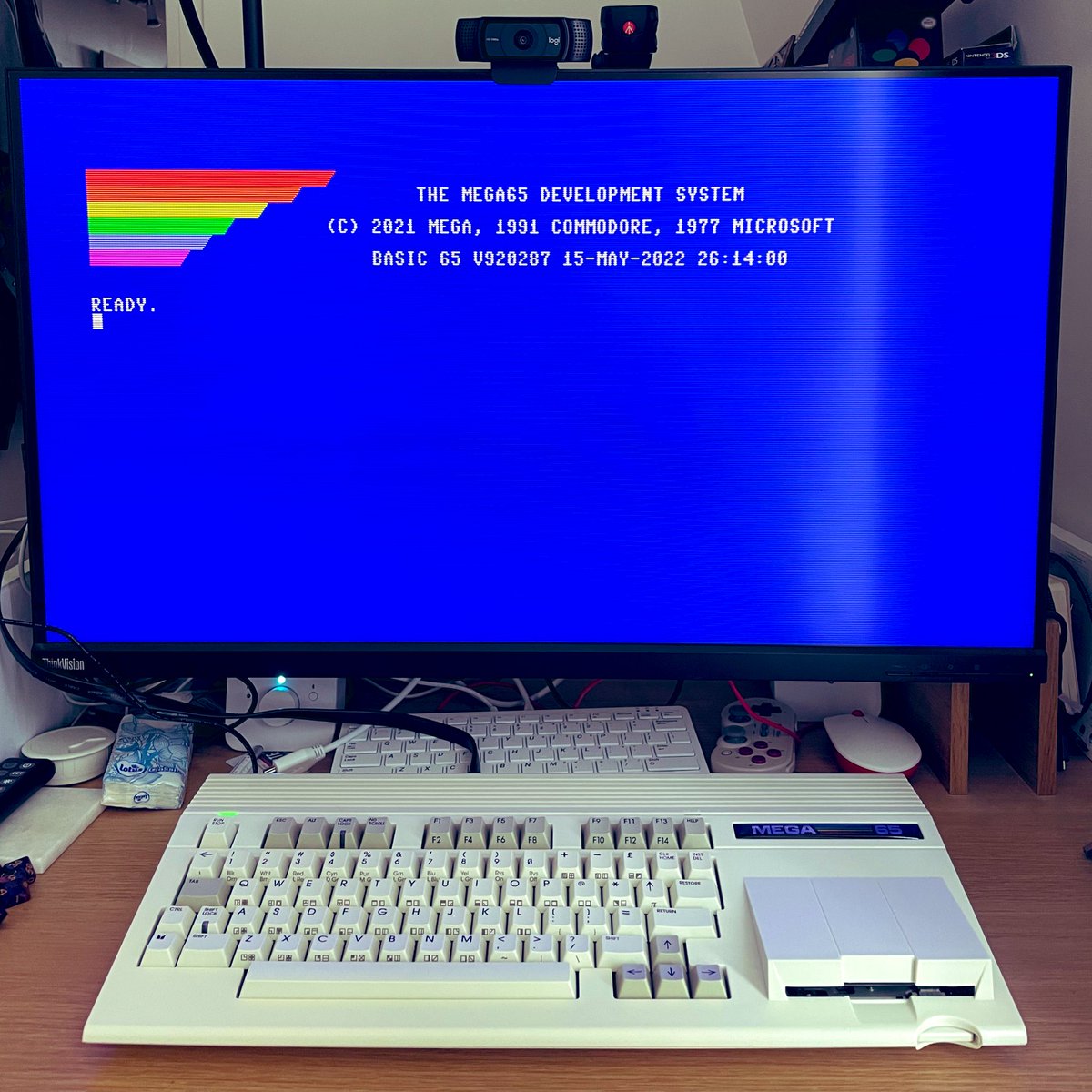 tomconte's tweet photo. Finally managed to find the time to unbox and plug in my #MEGA65 and as noted by others the build quality is just amazing! Having owned an original C65 I am pretty sure this is better than the original 👍🏻 kudos to the team! https://t.co/B49SDHLkb2