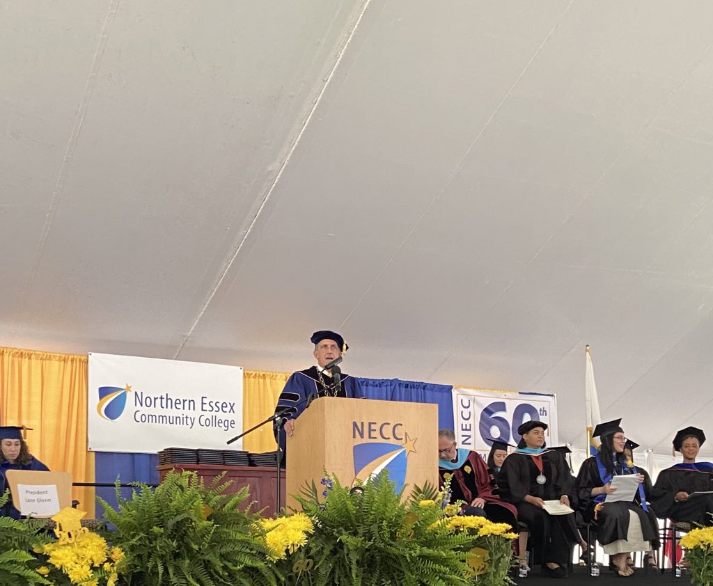 NorthernEssex's tweet photo. NECC’s 60th Commencement Ceremony is underway!
@NECCPrez: I can’t begin to describe what a wonderful feeling it is to return to our traditional commencement ceremony for the first time since 2019.
#NECC2022 https://t.co/xFGp09FcSW