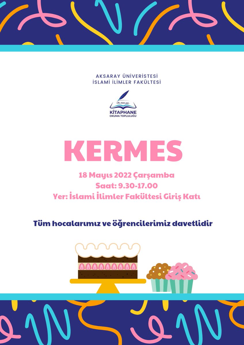 Kermesimize tüm hocalarımız ve öğrencilerimiz davetlidir. 
#kitaphaneokumatopluluğu