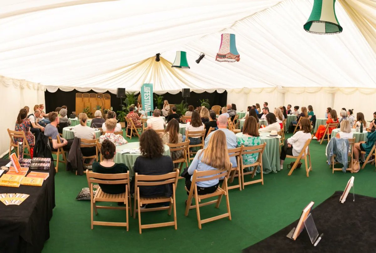 BathLitFest's tweet photo. What a fantastic day we're having at the Literature Lounge! @huma_qureshi_uk and @Natashalunn had a conversation with us about love in all forms ❤️

Thank you Huma and Natasha for sharing such meaningful thoughts on love with us 🌟

#TheBathFestival #LiveEventsAreBack https://t.co/Z1jaNiEYOT