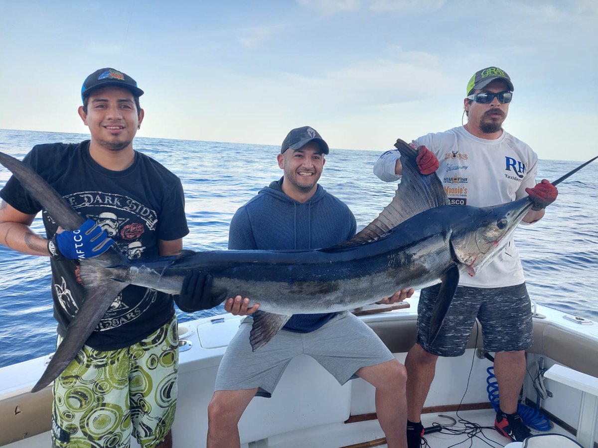 Strip marlin what a great day fishing the season just gets better everytime wow thanks to our new client for fishing with our crew deep sea fishing its good. looking to land your frist marlin in cabo san lucas book your trip with us and fish with our crew on this 40ft cabo expres