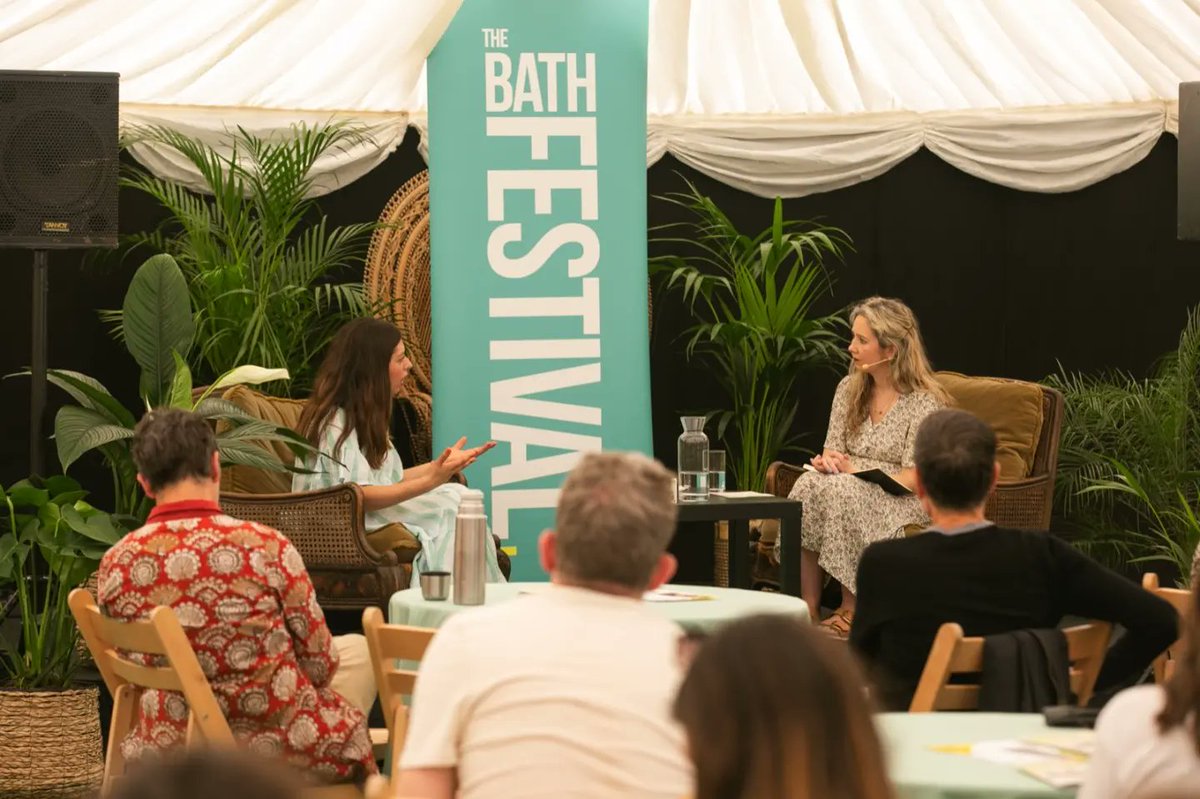 BathLitFest's tweet photo. What a fantastic day we're having at the Literature Lounge! @huma_qureshi_uk and @Natashalunn had a conversation with us about love in all forms ❤️

Thank you Huma and Natasha for sharing such meaningful thoughts on love with us 🌟

#TheBathFestival #LiveEventsAreBack https://t.co/Z1jaNiEYOT