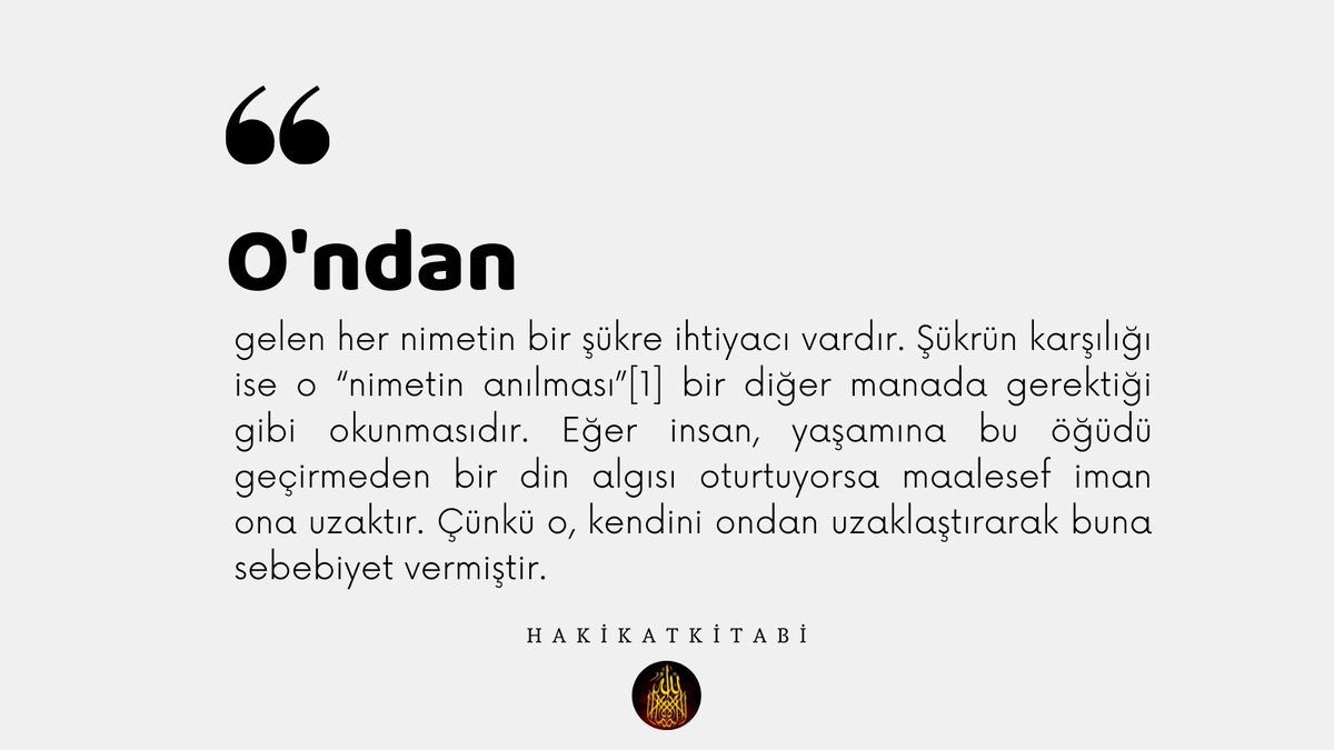 [1] Hani, Musa kavmine (şöyle) demişti: 'Ey kavmim, Allah'ın üzerinizdeki nimetini anın'....
Maide 20

#din #islam #müslüman #hakikatkitabı #hakikatplanı