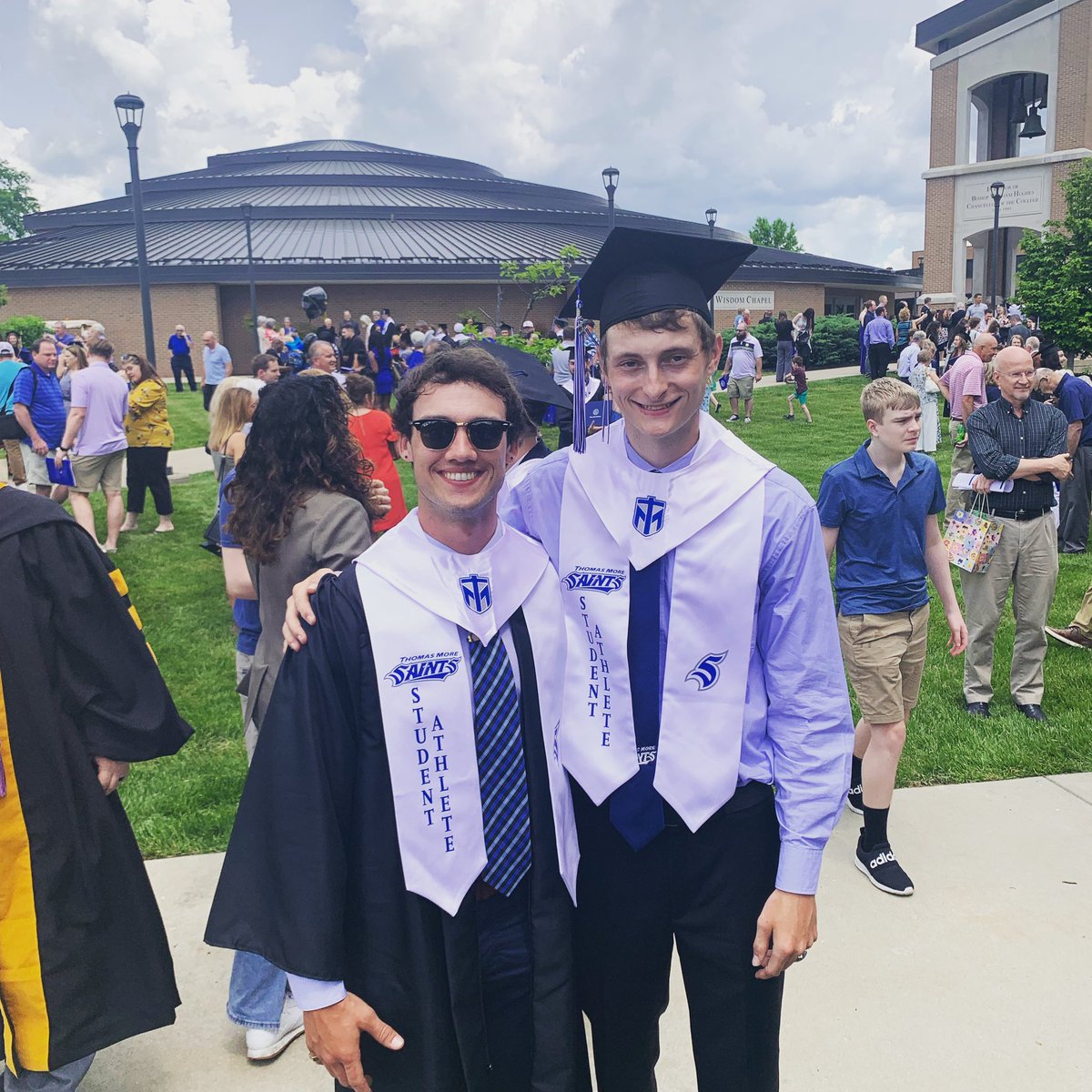 Saints_MVB's tweet photo. We’re so proud of our guys Mason and Brock for graduating today! Can’t wait to see what the future has in store for these guys. @brocko_23 @tmusaints @mason_cobler
#theBrotherhood #TMUMVB https://t.co/dzJq6GfeJM