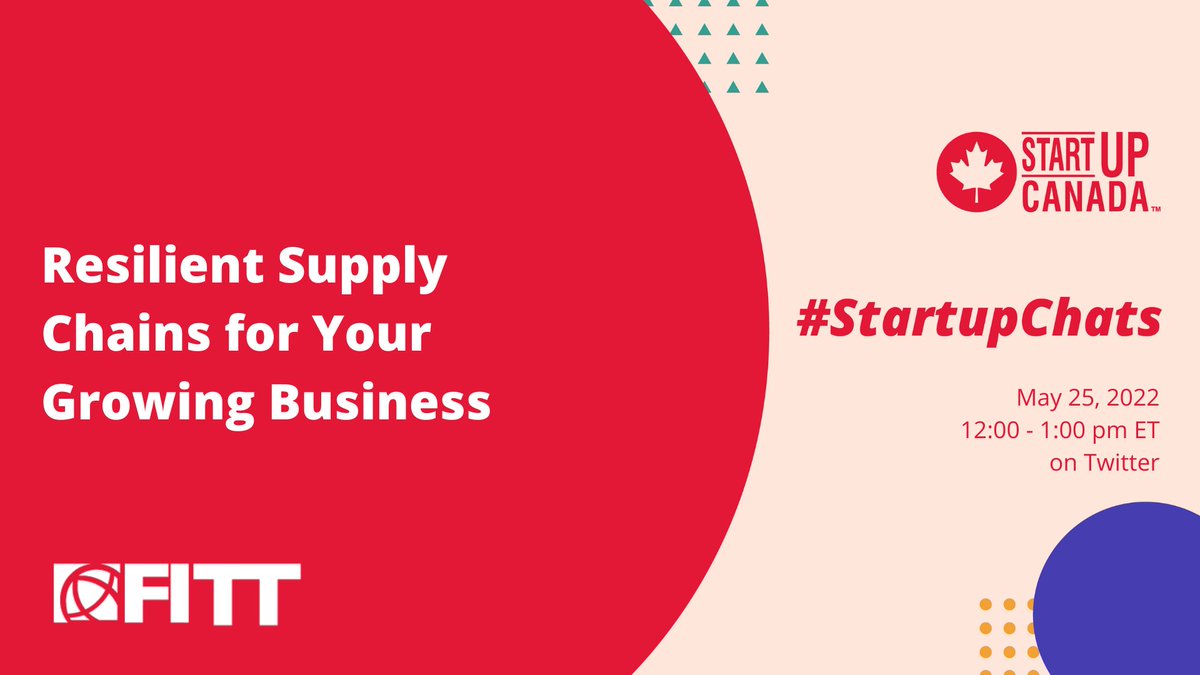 FITTNews's tweet photo. This is such an important topic right now, #SCM!
Join our expert #CITP panel to answer the "Hows" and the "Whys" of building a resilient #SupplyChain in this upcoming #StartupChat!
Register here: https://t.co/1dubSXh7Vp https://t.co/f4uLGKw4Om