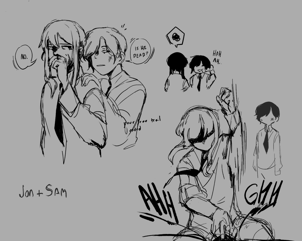 some old doodles of Jonathon and Sam (Emile)