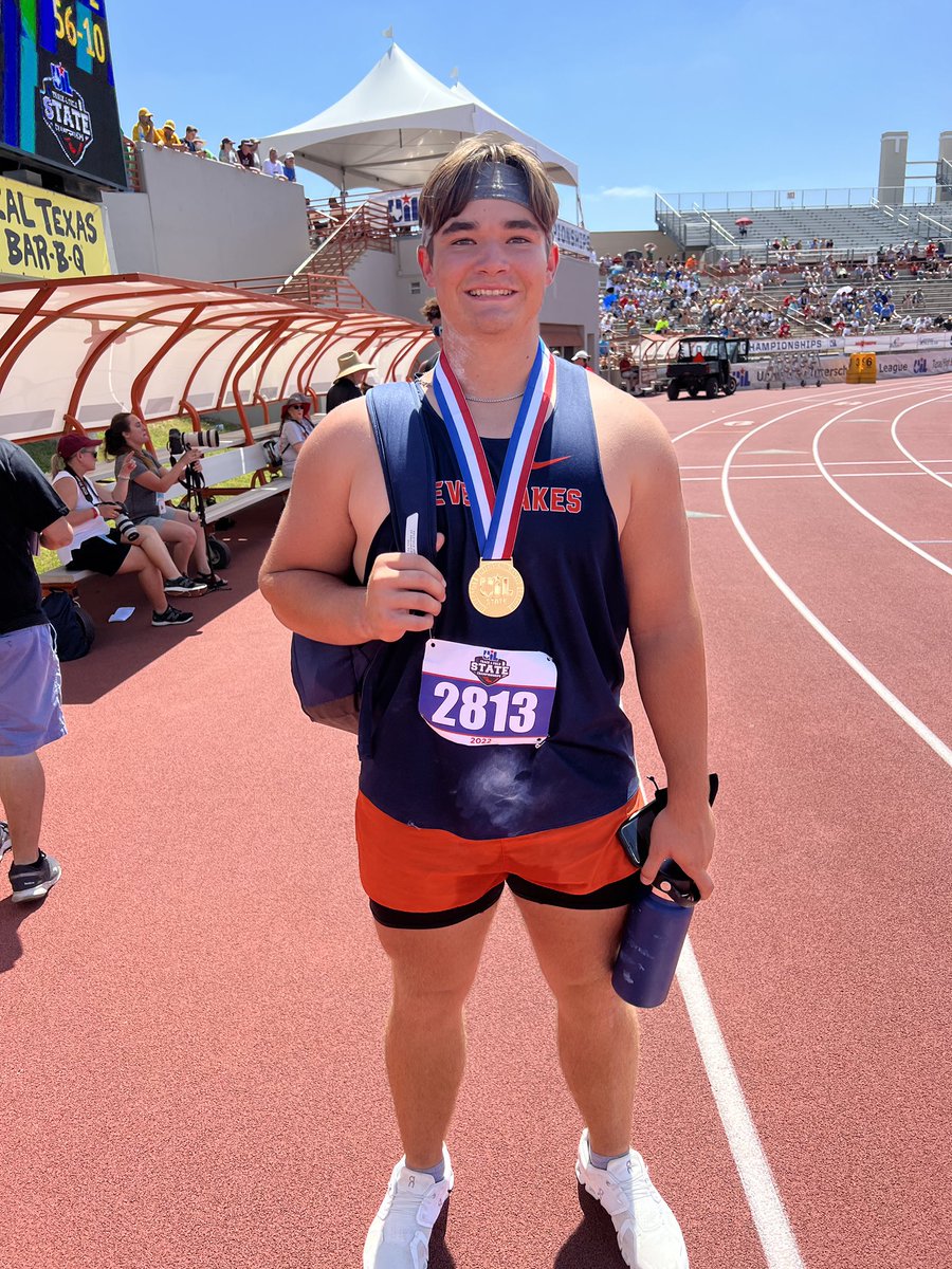 Seven Lakes’ Matthew Reuff took gold in shot put at the state track and field meet with a distance of 68’ 1.75”