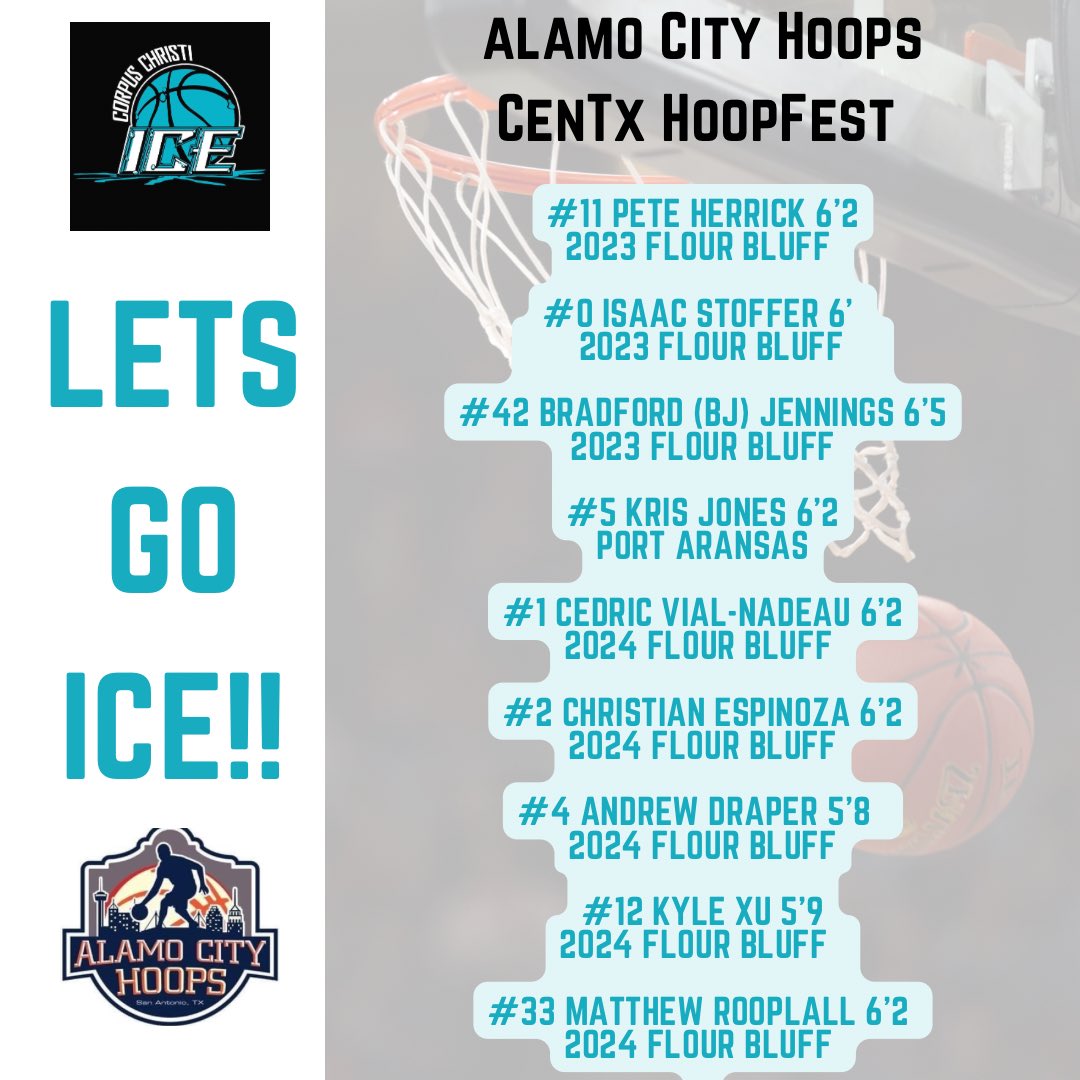 Here we go! Ready to kick off our first game at the <a href="/AlamoCityHoops1/">Alamo City Hoops</a> #CenTXHoopfest against the Schertz Cowboys. LETS GO ICE!!!