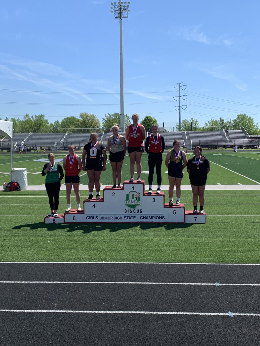 Curt_Hartman's tweet photo. Ella is 4th in the state (discus) with a pr throw of 105-10. That ranks her #1 in the nation amongst 7th graders. https://t.co/lTnMrvWzn6