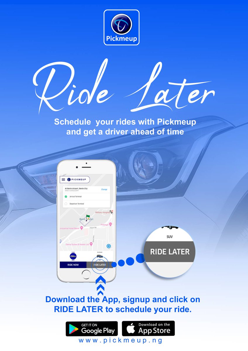 CAR-lendar hits different when you schedule your rides with @pickmeupng To Ride later - download the 'Pickmeup' App, sign-up and select 'Ride Later' to schedule your ride. Download link: Android Users 👉🏼 bit.ly/3rTiXaB iOS Users 👉🏼 bit.ly/3rTiXaB