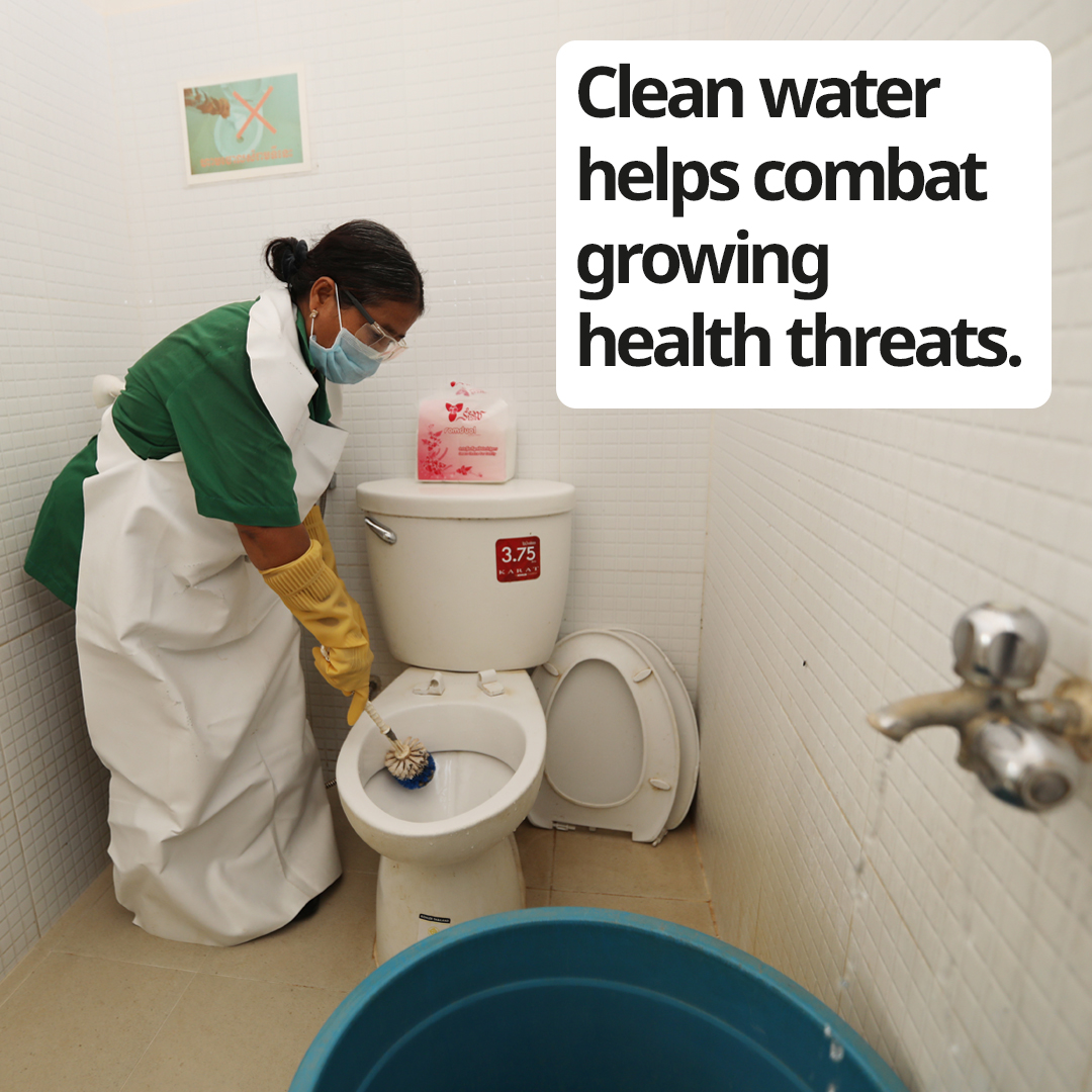 wateraid's tweet photo. Clean water, decent toilets and good hygiene in health clinics and hospitals are key to curbing antimicrobial resistance #AMR 🦠

Governments at #WHA75 must invest in these essentials now 💦 🚽 🙌 https://t.co/3G4T9MScgB