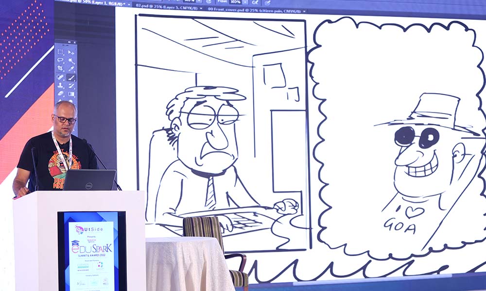 AnimationXpress's tweet photo. Abhijeet Kini: Develop your own style, do not make comics based on Mangas or any other comics.
@abhikini #Eduspark2022 #EdusparkSummit https://t.co/y2wCRn2PZZ