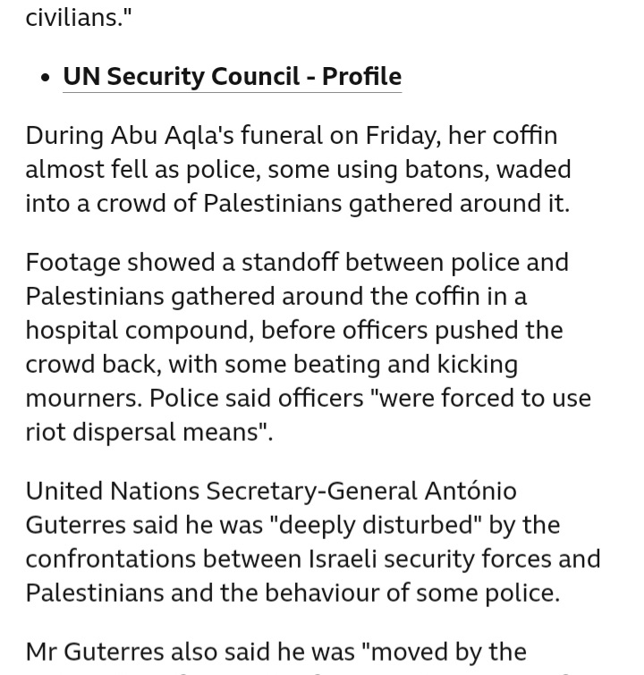 Jackpwilliamson's tweet image. BBC coverage ridiculous as they stretch further and further not to call out Iraeli brutality

"waded" "standoff" "pushed". All used deliberately to cloak Israeli aggression 

#ShireenAbuAqla 
#PalestinianJournalists