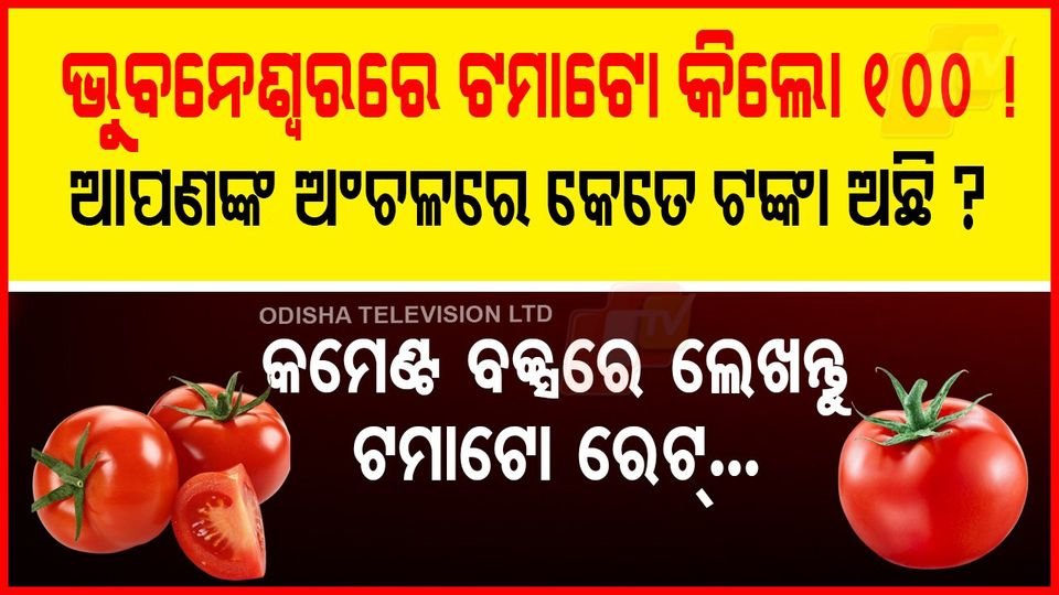 otvkhabar's tweet photo. #ଓଟିଭି_ଜନମତ: ଭୁବନେଶ୍ୱରରେ ଟମାଟୋ କିଲୋ 100 ! ଆପଣଙ୍କ ଅଂଚଳରେ ଟମାଟୋ ରେଟ୍ କେତେ ଟଙ୍କା ଅଛି, କମେଣ୍ଟ ବକ୍ସରେ ଲେଖନ୍ତୁ... #TamatoRate #Janamata #SocialMediaSurvey #PublicOpinion #OTV #Odisha https://t.co/O1JD2Qv8EV