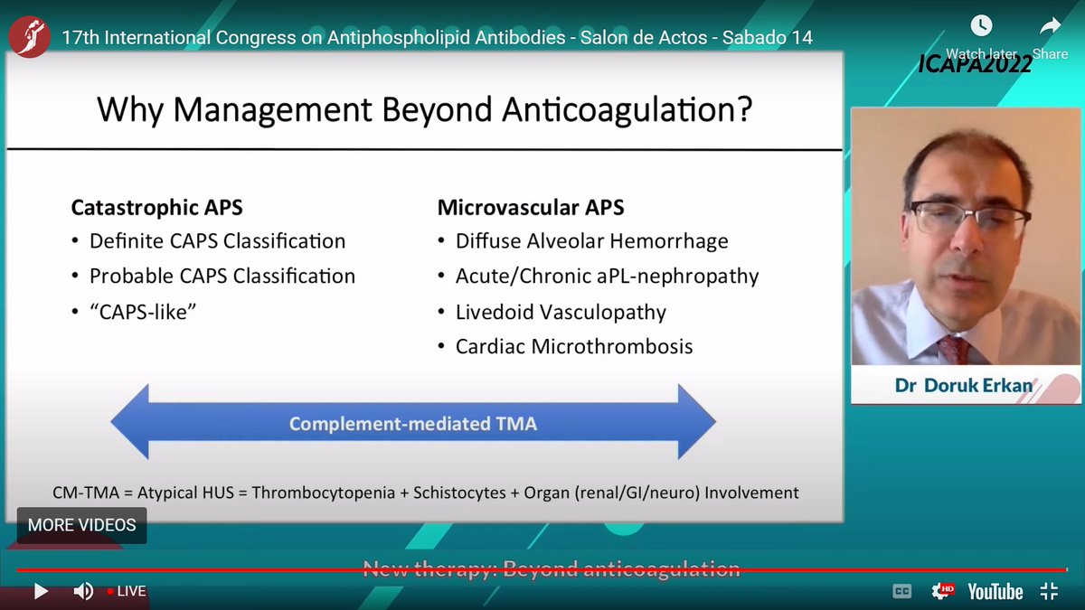 jasonsknight's tweet image. Hard topic 🙈
Management beyond anticoagulation in #APS by @DorukErkanMD at #ICAPA2022 🇦🇷