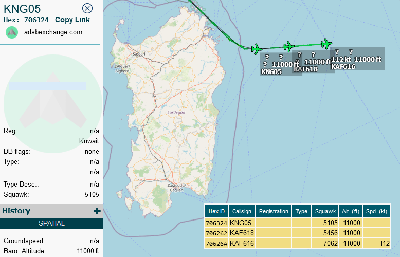SirListenalot's tweet photo. May12 At least two #H225 as #KAF616 and #KAF618 on delivery. #706262 was used by #KAF608 in Jan2021. Together with unknown #706324 as #KNG05 they departed Kefalonia on the 13th. https://t.co/xP9InBzUCc