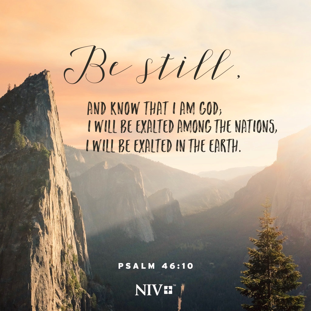 gdalecog's tweet image. He says, "#BesStill, and know that I am #God; I will be exalted among the #nations, I will be exalted in the earth."
Psalm 46:10 #SaturdayMorning