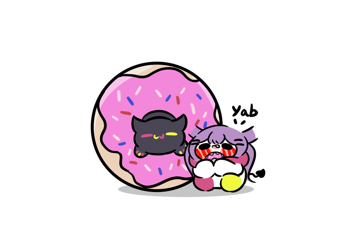 常闇トワ 「🍩🍩🍩
#TOWART 」|BuiBui(白い雲)☁️のイラスト