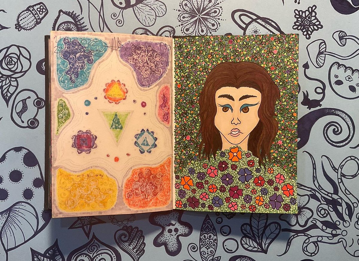 XylemImp's tweet photo. I’m experimenting with faces! I’m not that confident with them yet. #myart #art #myartwork #artoftheday #artcommunity #traditionalart #artwork #face #ladyface #dots #flowers #plants #artexperiments #colour https://t.co/HsBTJzPmT4