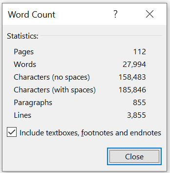 jmrbrett's tweet photo. The glorious moment when the wordcount *finally* comes in below 28,000... 😅 #thesis https://t.co/Nrir65HTnF