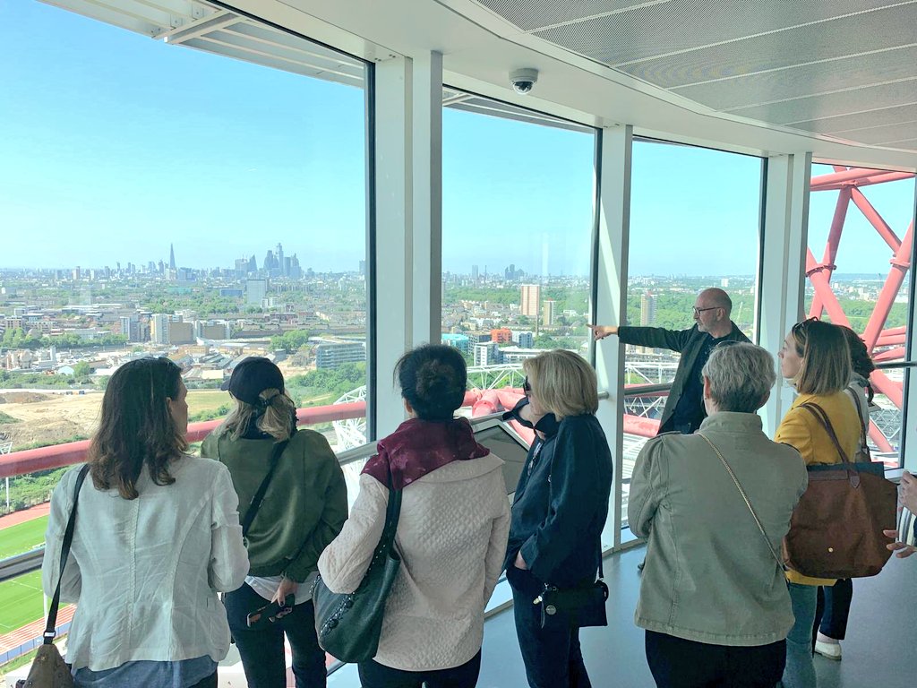 QuebecUK's tweet photo. A big thank you to @LondonLegacy Head of External Affairs Mark Robinson, for showing our minister for @tourisme_quebec @caroaubureau the work done to develop a dynamic new heart for east London around the 2012 #OlympicPark.

The park will soon host the new #ABBAVoyage Arena! https://t.co/jpeLyGP3h9