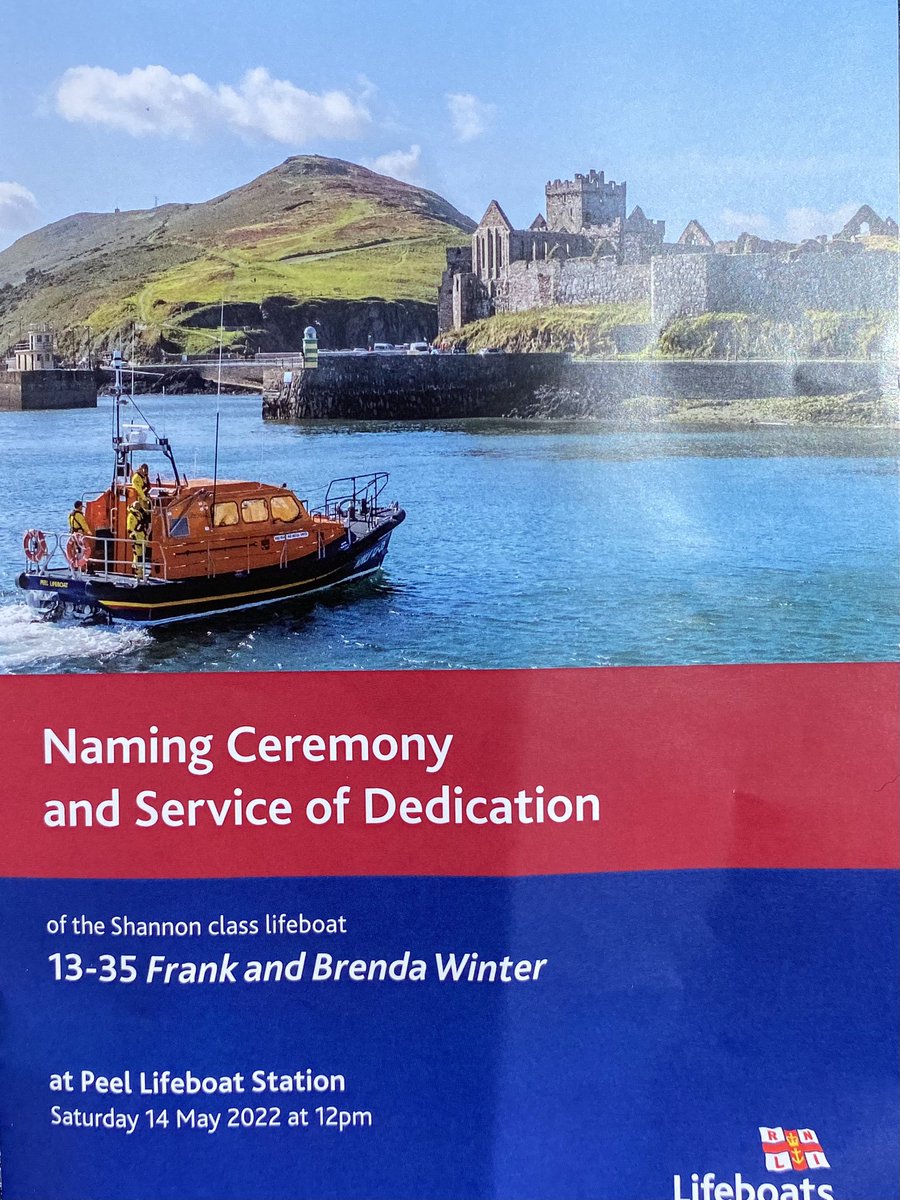 JGL39559946's tweet photo. Just attended the @RNLI Naming Ceremony and Service of Dedication of the Peel Station Shannon class lifeboat, 13-35 Frank and Brenda Winter. Sunny day &amp; well attended by Station personnel, families and supporters. #ServiceAndCommitment #SaveLives #WithCourage #NothingIsImpossible https://t.co/TLBvU3xo9h