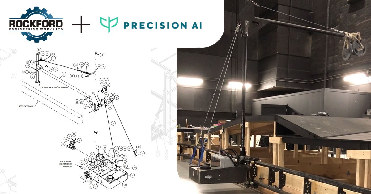 RockfordEngine1's tweet photo. When there’s a tough problem, Rockford is always willing to help. In order to properly test @PrecisionAi's proprietary vision system, we developed an indoor test track with a travelling cart to mimic the drone's flight path through a variety of different terrain.  #agindustry https://t.co/dUeM3Ush0q