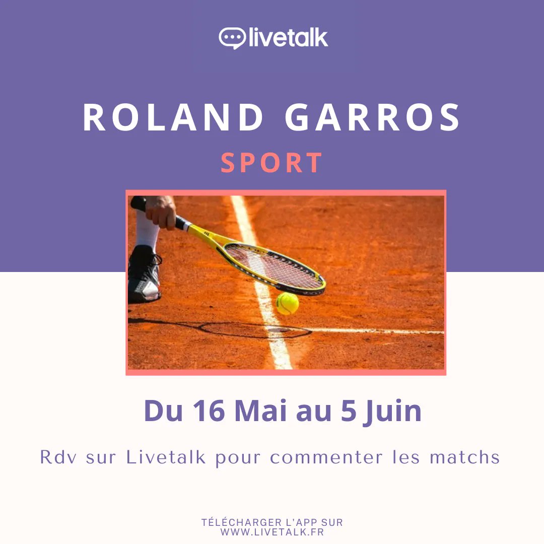 LivetalkTweet's tweet photo. 🎾 Roland Garros est de retour ! Moins d'un an après la dernière édition du tournoi. ⠀⠀⠀
Pour commenter les matchs, télécharge l'app ici : https://t.co/0uM3AIHq4n
#RolandGarros #RG #RG2022 #RolandGarros2022 #Tennis #BalleDeMatch #BalleDeBreak #Paris #TennisFans #PrimeVideo https://t.co/PD9tLv25zt