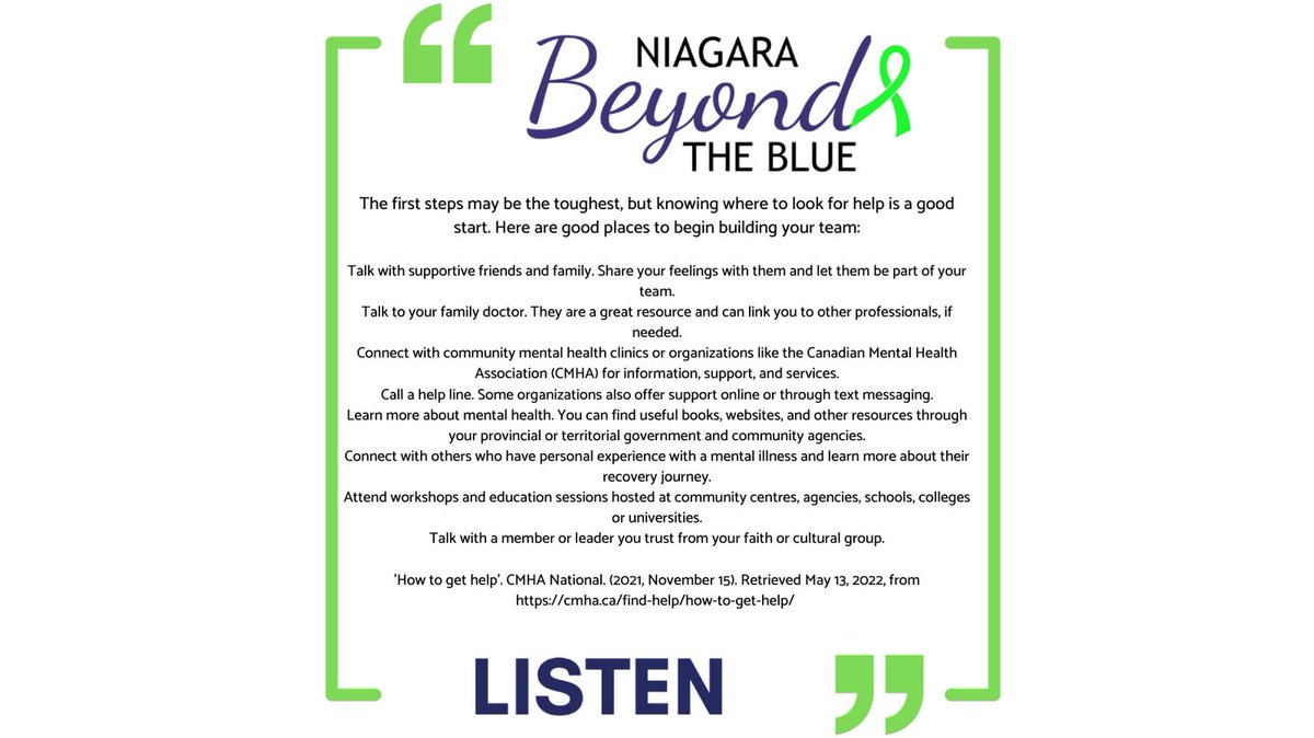 Take the time for yourself or others and REACH OUT and CONNECT. Here are some strategies you can use. #connect #maymentalhealthawareness
#NRPfamilies
<a href="/CanadaBTB/">Canada Beyond The Blue</a> <a href="/TorontoBTB/">Toronto Beyond the Blue</a> <a href="/PeelBTB/">@PeelBTB</a> <a href="/OPP_BTB/">OPP Beyond The Blue</a>
@Durham_BTB
cmha.ca/find-help/how-…