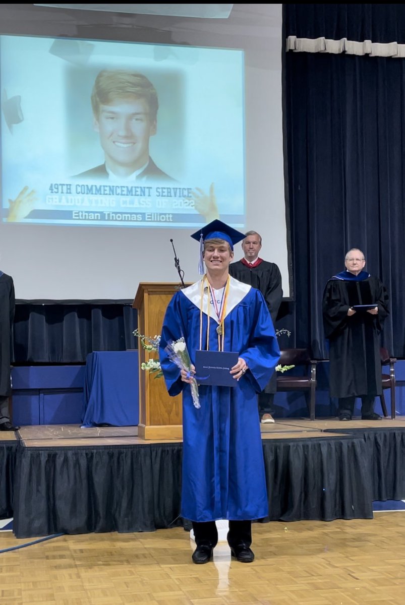 ItsJenElliott's tweet photo. Congratulations @EthantElliott! You did it!! You walked across that stage as  an #HonorGraduate, an amazing #StudentAthlete and a humble Godly Man!! I can’t wait to see all the things God is going to do through you!! @TBCeagles Bound!! #Basketball #WorshipMinisterInTheMaking https://t.co/AU0nPnkSDM