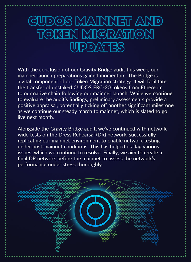 Dizzzyyy17's tweet photo. Cudos mainnet and Token Migration updates
#CUDOS $CUDOS #mainnet #tokenmigration #updates #CudosNetwork #CudosMainnet
To read more: https://t.co/AOvnTf5t8P https://t.co/VGOUczafMs