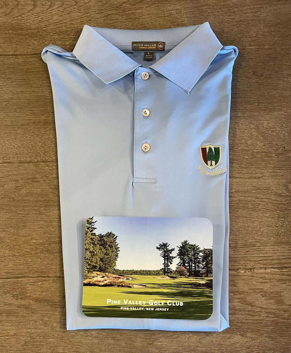 SHistorians's tweet photo. The Society of Golf Historians Giveaway Item #39: Pine Valley Polo size L with unused Pine Valley Scorecard 

To enter to win you must like, retweet &amp; leave a comment expressing your interest in the item. 

Winner will be selected Sunday morning. https://t.co/I8QsAha1Ve