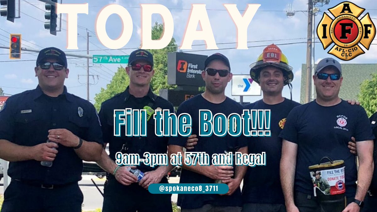 spokaneco8_3711's tweet photo. Fill the Boot is today! Firefighters will be at the intersection of 57th and Regal today raising money for the MDA. Please come visit and donate today.
@SCFD8 @KREM2 @KHQLocalNews @kxly4news @SpokesmanReview @TheInlander
#hereforyou #filltheboot #scfd8 #scfd8serving75years https://t.co/zbioWHEE7Z