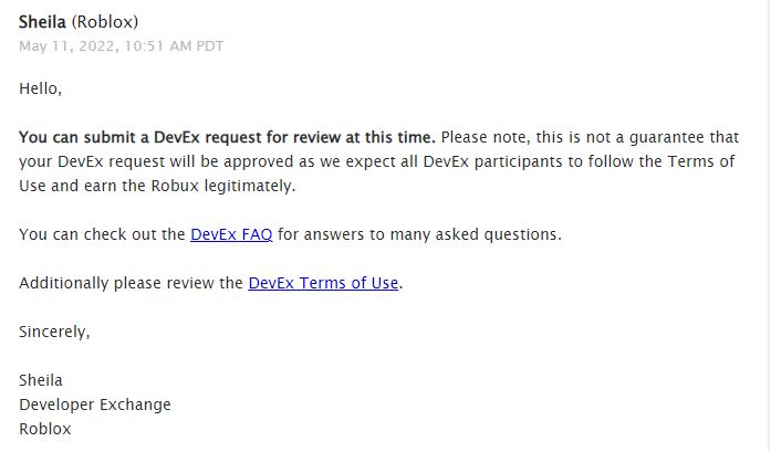 MeloBlox's tweet photo. @Roblox , I got my 4 DevEx Request Rejected and the DevEx Support are only sending me Generic answer. I meat all the Requirement of the Therms of Use.

I feel like bein SCAMMED!! 

#RobloxDev #Roblox #RBXDev https://t.co/Sux2M7S8JC