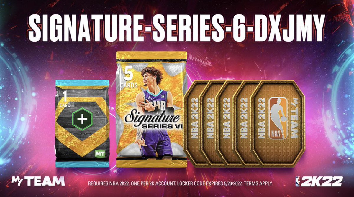 2k22lockercode_'s tweet image. #LockerCode 🚨 #2k22 

SIGNATURE-SERIES-6-DXJMY