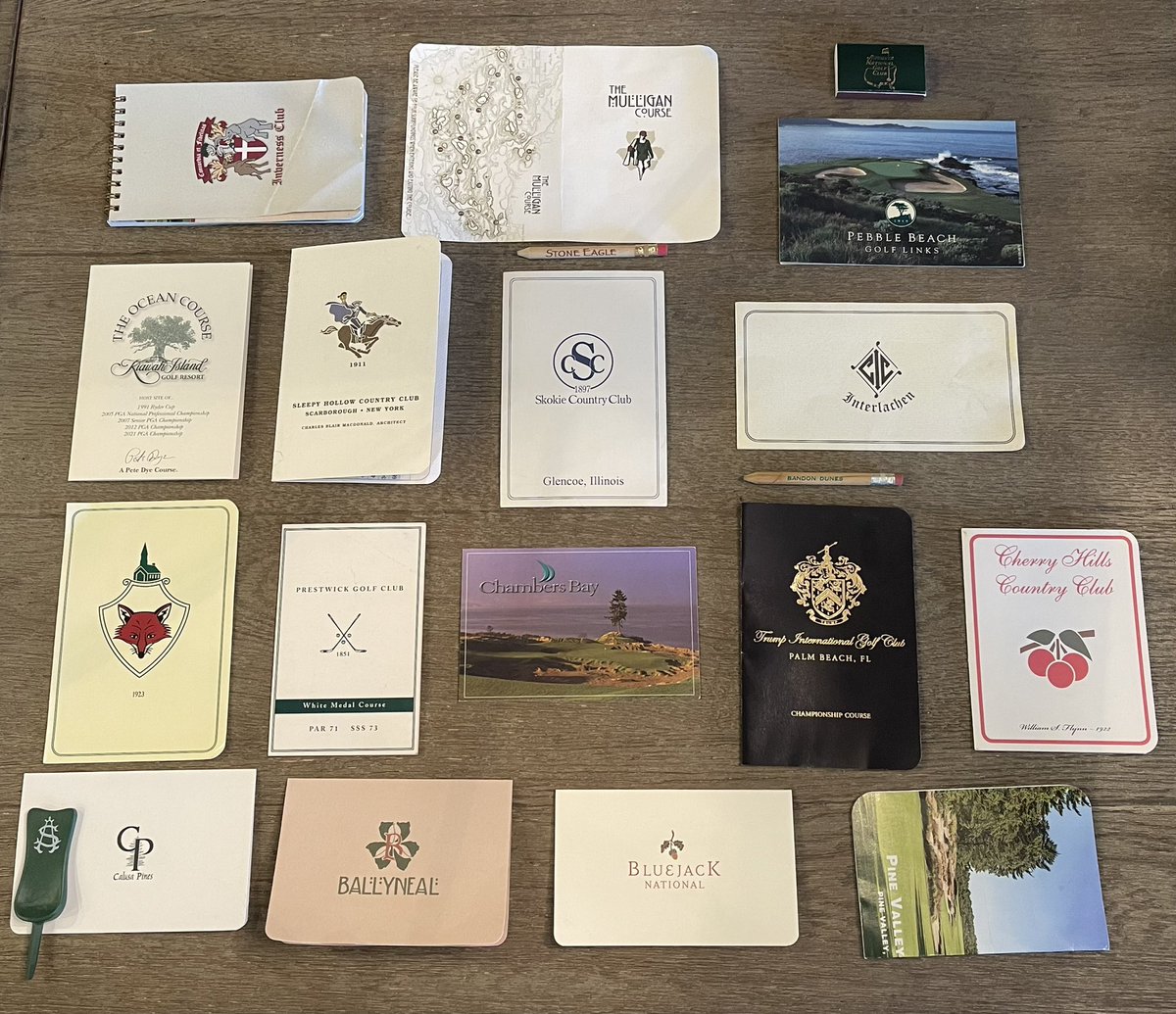 SHistorians's tweet photo. The Society of Golf Historians Giveaway Item #52 Random Assortment of Scorecards, pencils, matchbook &amp; a ball mark repair tool from Shoreacres

To enter to win you must like, retweet &amp; leave a comment expressing your interest in the item. 

Winner will be selected Sunday morning. https://t.co/uAhdPfCoDF