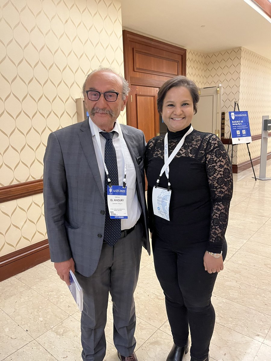 It’s not everyday you meet a living legend . Humbling to meet Prof El Khoury <a href="/AATSHQ/">AATS</a> <a href="/ishahm/">ishtiaq ahmed</a> #aats2022