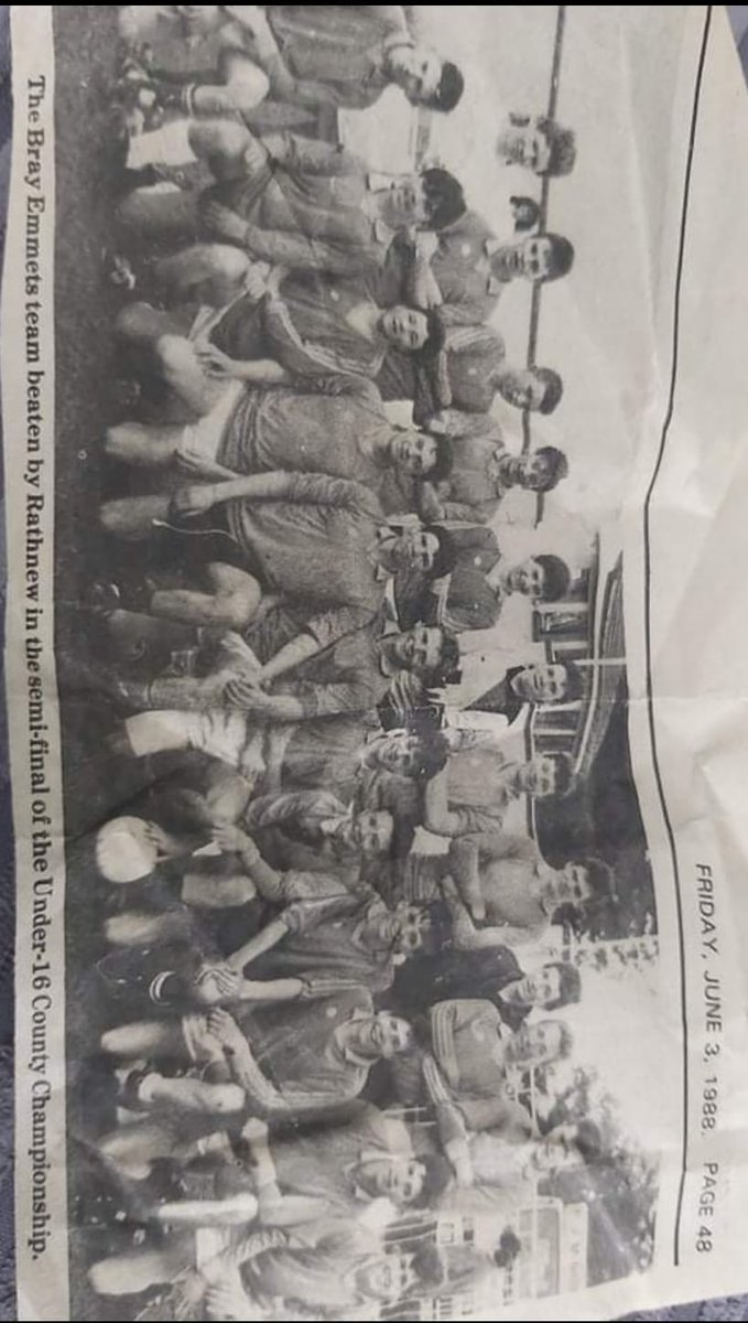 Charlothechef's tweet photo. @daraobriain hi I got sent this today , I’m the goalie , haven’t seen this pic before , is that you two from me on my left 
Happy Saturday bro 
Bray Emmets Rule !! 
33 years light years ago !! https://t.co/opD3Op8bqz
