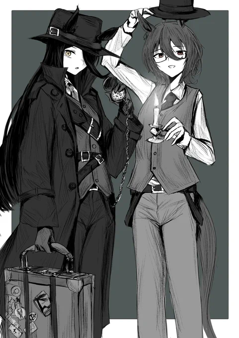 タキオンとカフェの宇宙的恐怖な世界🐙
#ウマ娘 #アグネスタキオン #マンハッタンカフェ 