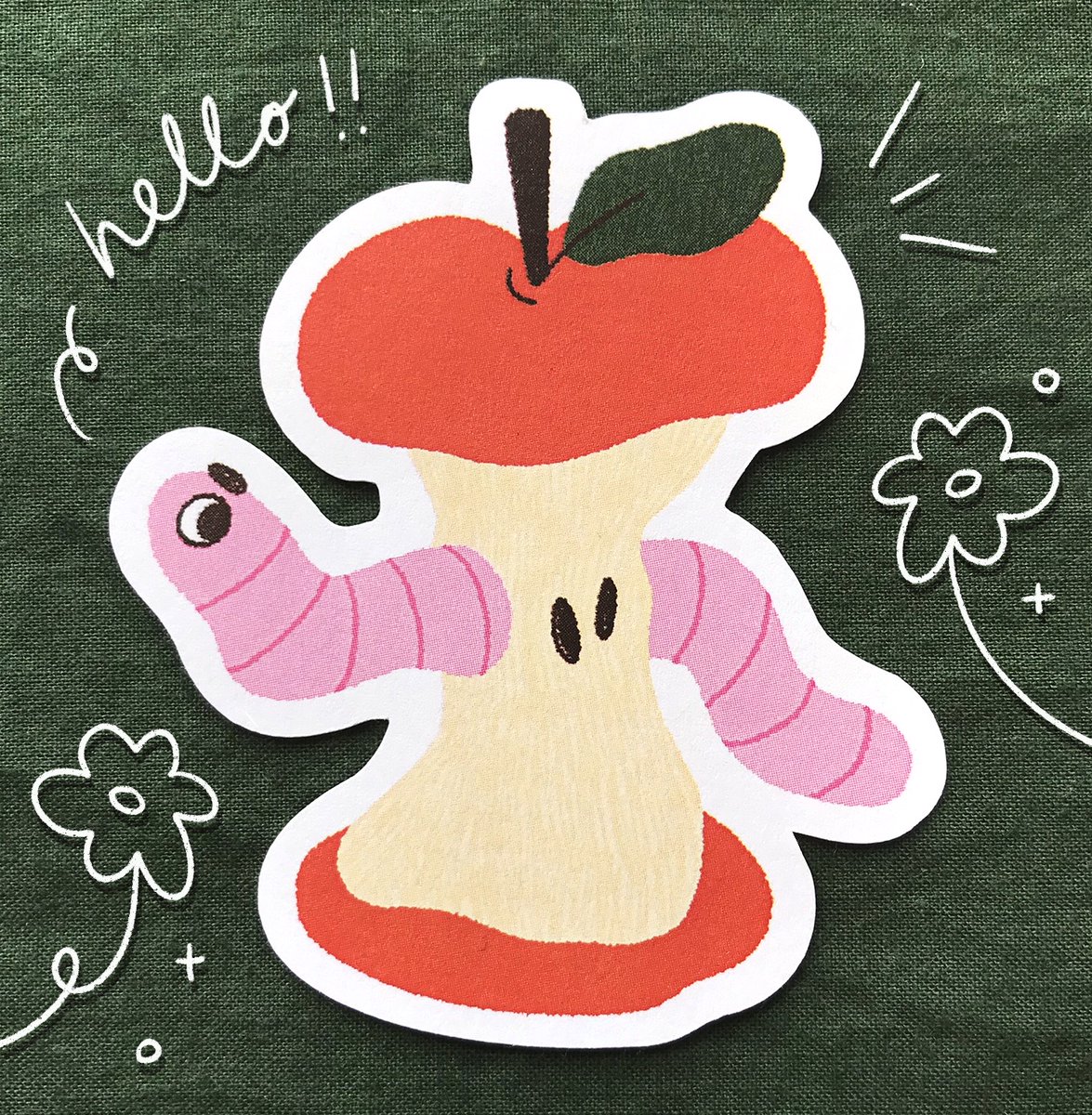 flodaisyb's tweet photo. New stickers and a print up on my shop now!! Treat yourself to a little friend to celebrate the summer! 🍎🪱🦋 Link in my bio! https://t.co/8OlVFwghvG
