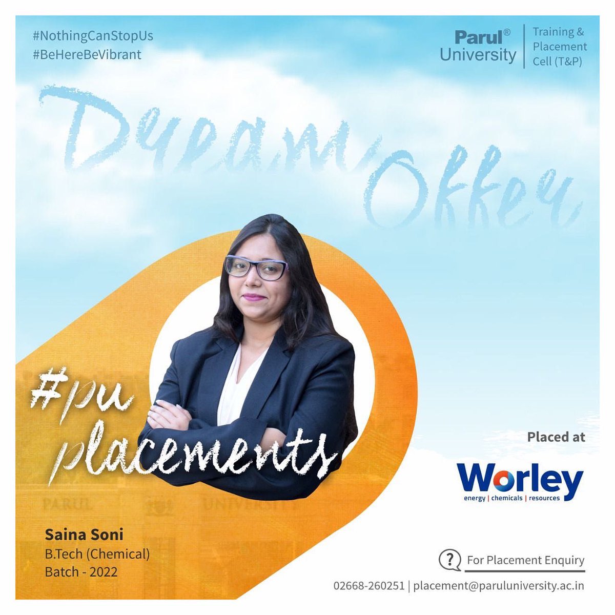 drdevanshupatel's tweet photo. #DreamOffers #Above5LPA #PUPlacements #ParulUniversity #Worley #Odoo #Synoptek #Prograd #2022Batch  #Btech #Chemical #CSE #IT  We would like to sincerely thank the entire team of Worley, Synoptek, ProGrad &amp; Odoo for providing an opportunity to our final year students!!! https://t.co/1z66TeCjlk