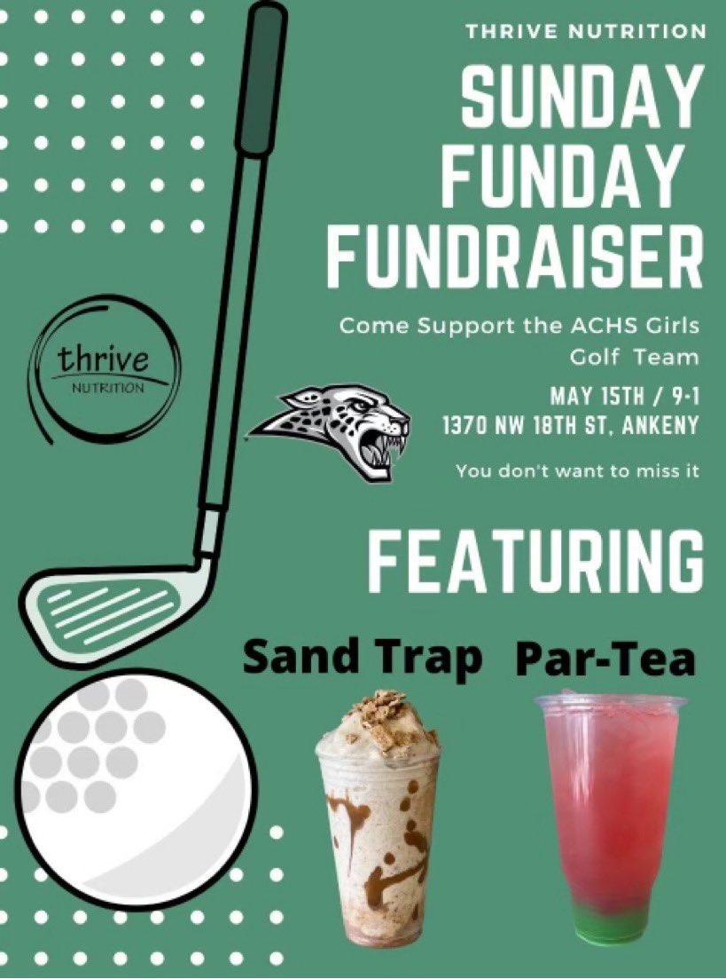 achsgirlsgolf's tweet photo. Come to our Thrive fundraiser!! This Sunday - 9 to 1!! https://t.co/6N1aIEtxaR