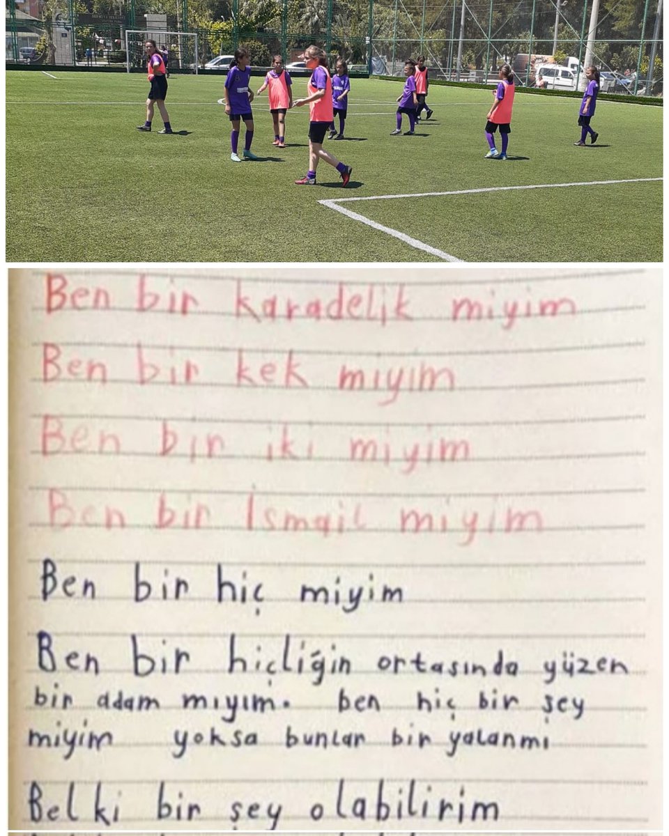 genc_yildizborn's tweet photo. Ben neyim
Ben bir meşin yuvarlak mıyım
Ben bir çimen miyim
Ben bir YILDIZ mıyım
"Belki bir şey olabilirim"
        💜 Sevgiler İsmail 💜⚽🏃🏽‍♀️🏃🏿‍♀️🏃‍♀️
@aysenalan

#benneyim https://t.co/4D6WrnrrGE