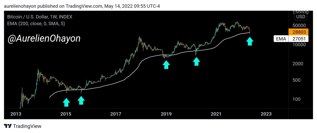 AO_btc_analyst's tweet photo. #Bitcoin Signal for the beginning of a Bull Run.

There are more macro indicators that signal a bottom than macro indicators that do not. 

Among those that do is the EMA 200 WEEKLY. 

Trading should be approached statistically. 

#BTC #Crypto https://t.co/BUNHnFvemf